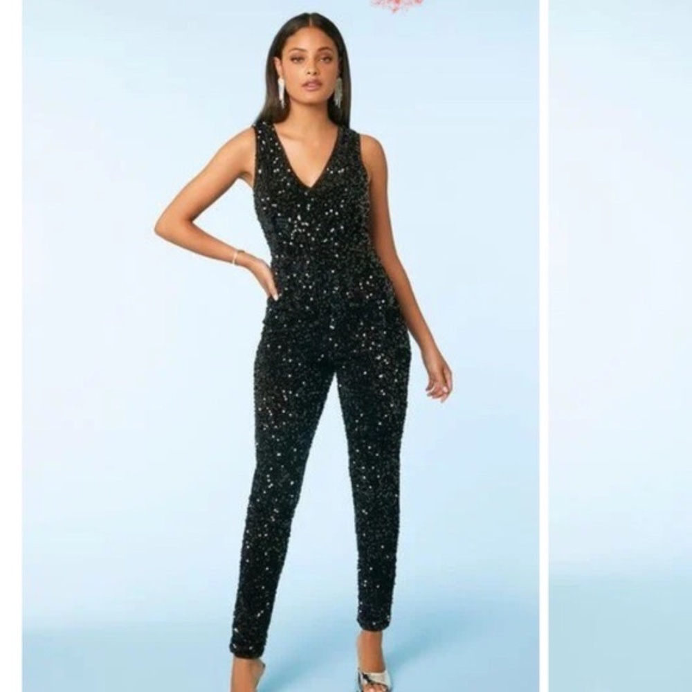 Black Sequin Jumpsuit